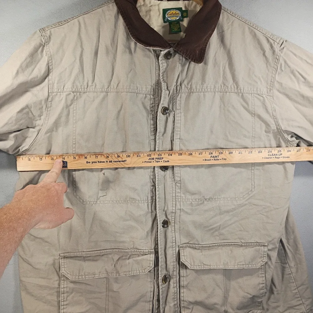 Cabela's Mens Barn Chore Canvas Jacket XXL TALL, Lined, Corduroy Collar